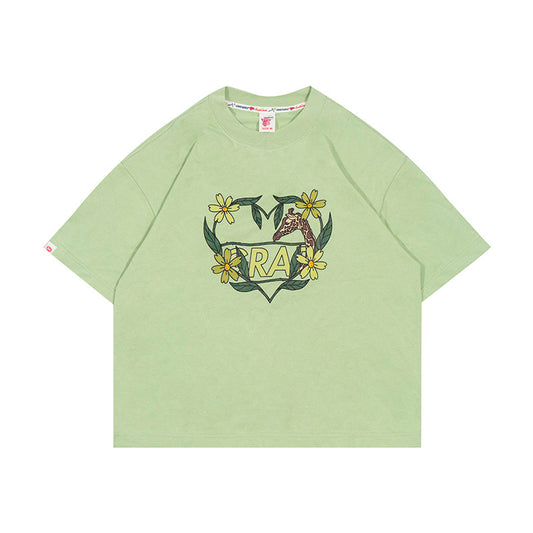 GRAF&WU Flower Heart Shape Deer Hot Girls Crop Top T-shirt