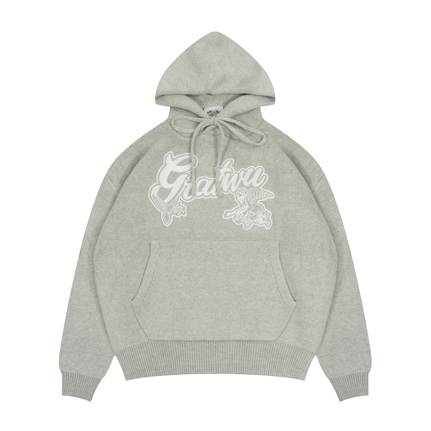 GRAF&WU Trust In Graf Embroidered AK47 Angel Knitted Hoodie Sweater