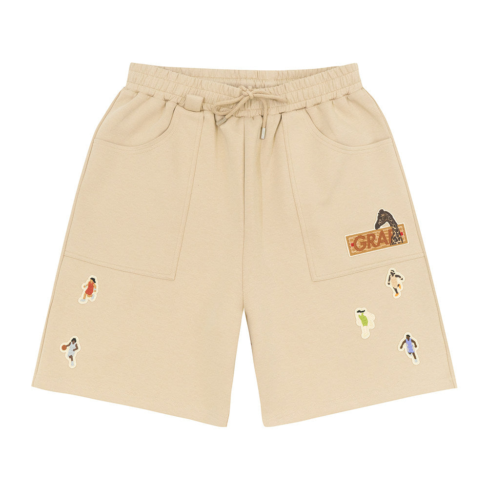 GRAF&WU Mini Athletic Giraffe Embroidered Shorts