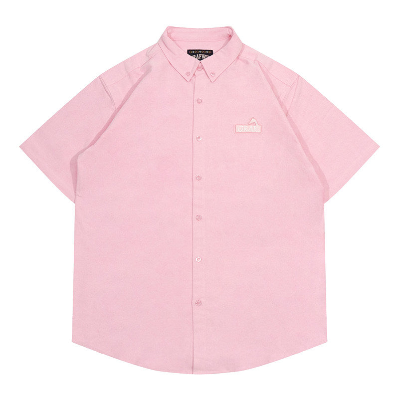 GRAF&WU Dopamine Suede Oxford Cloth Giraffe Logo Embroidered T-shirt