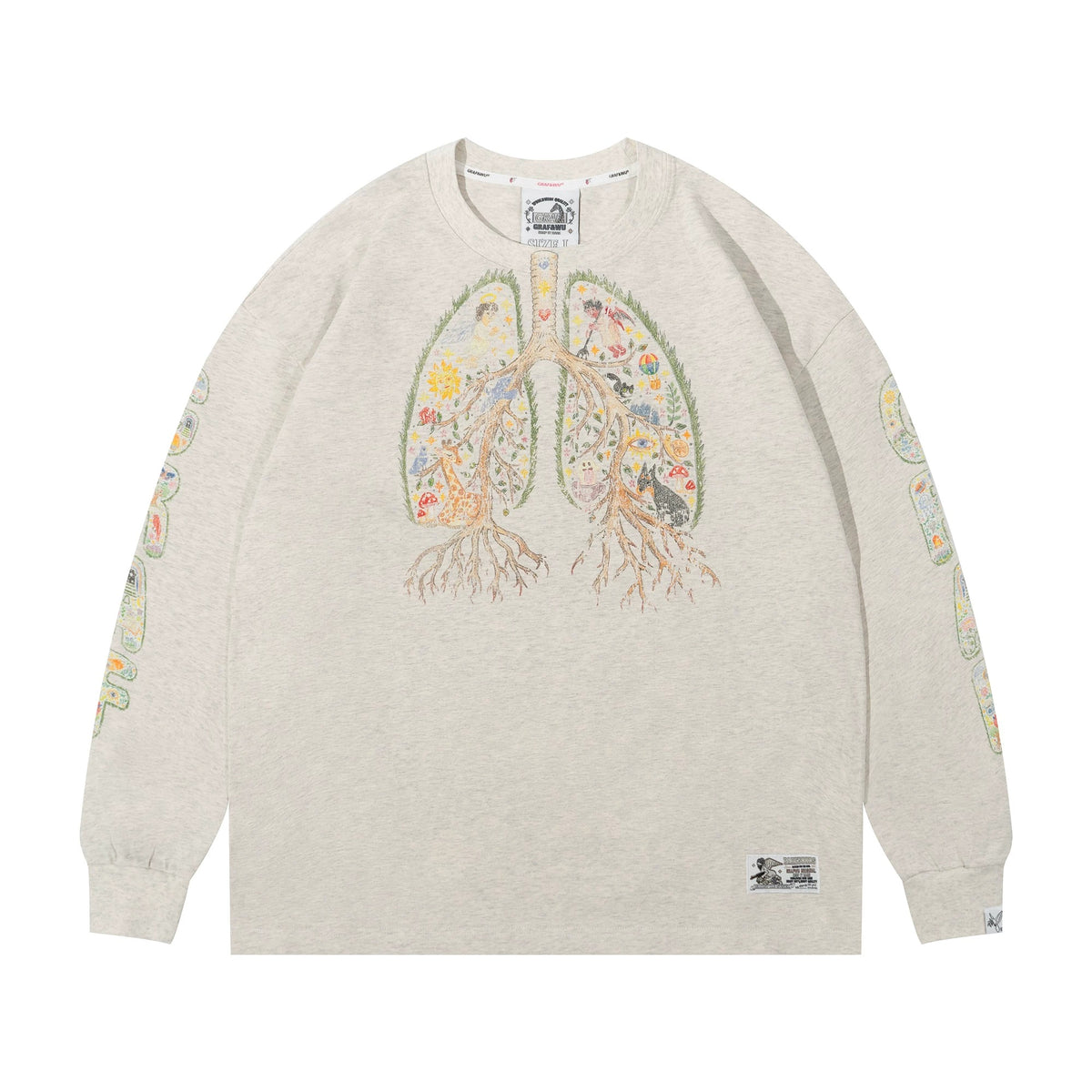GRAF&WU Angel Devil Lung 2.0 Distressed Long Sleeve Tee