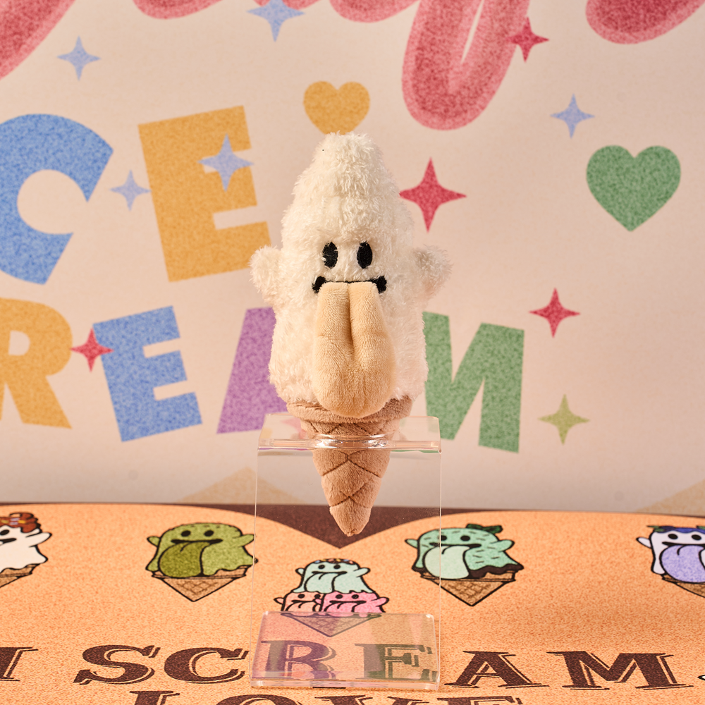GRAF&WU BooGhost Ice Cream Cone Plush Bag Charm - Kawaii Ghost Pendant
