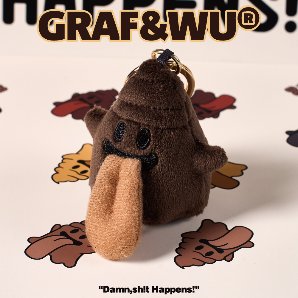 GRAF&WU Fun Poop Cute Ghost Trendy Doll Keychain Pendant