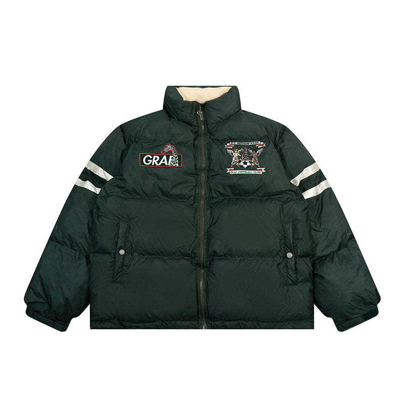 GRAF&WU Blokecore Floral Embroidery Thick Cotton-padded Coat