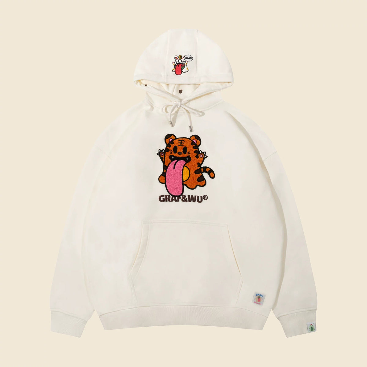 GRAF&WU Chinese Zodiac Character Loose-Fit Hoodie