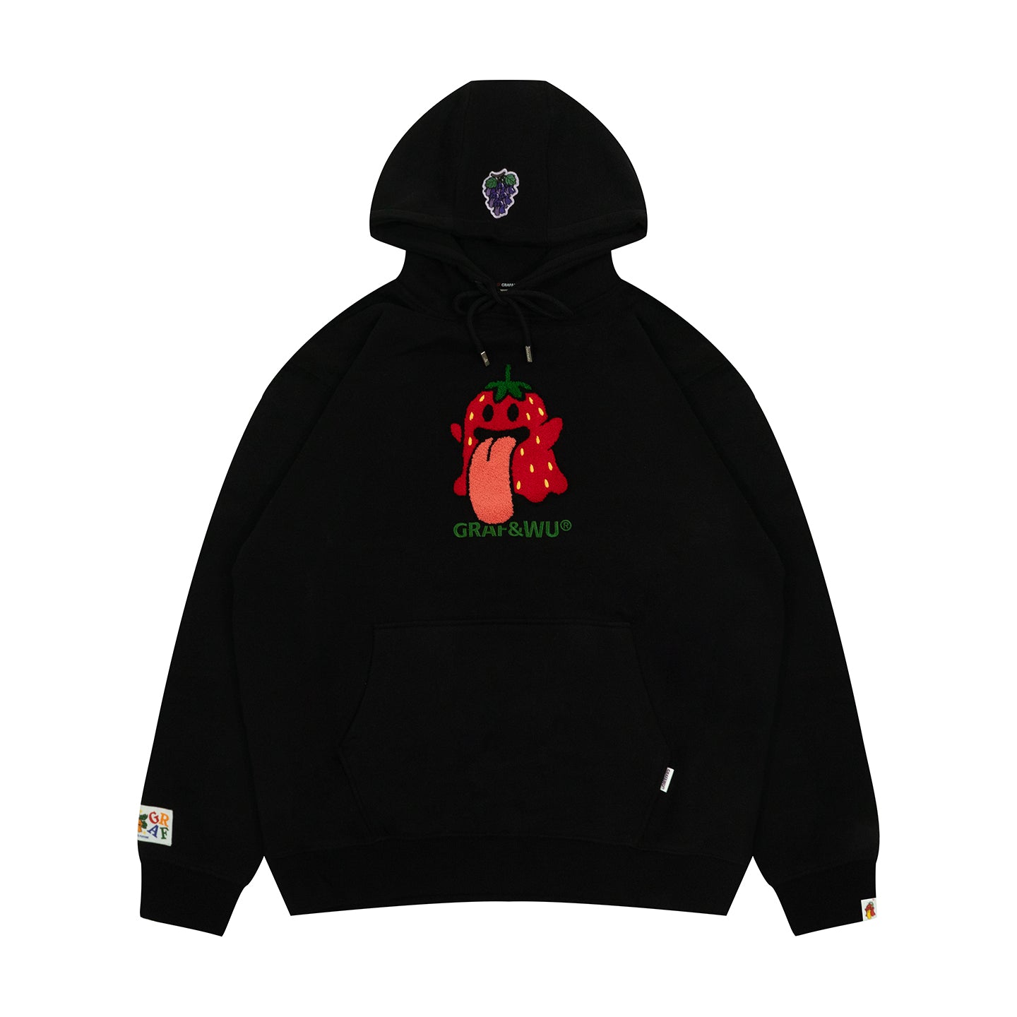 GRAF&WU Fruit Cute Ghost Towel Embroidery Fleece Hoodie
