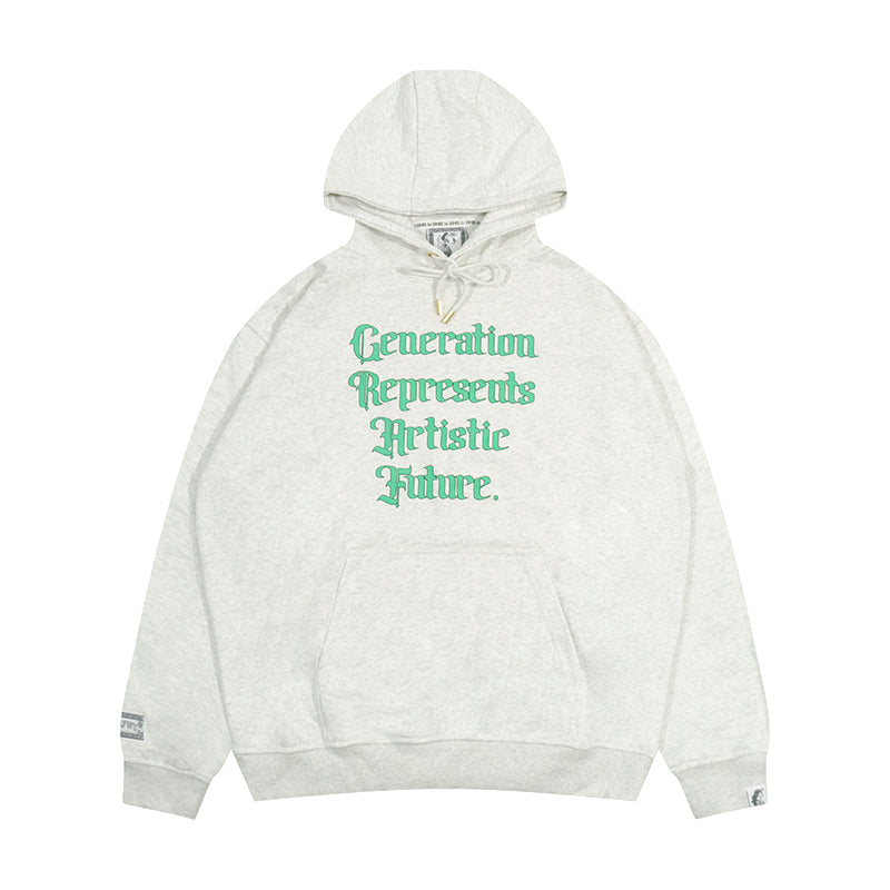 GRAF&WU Brand Letter Fleece Loose Streetwear Hoodie