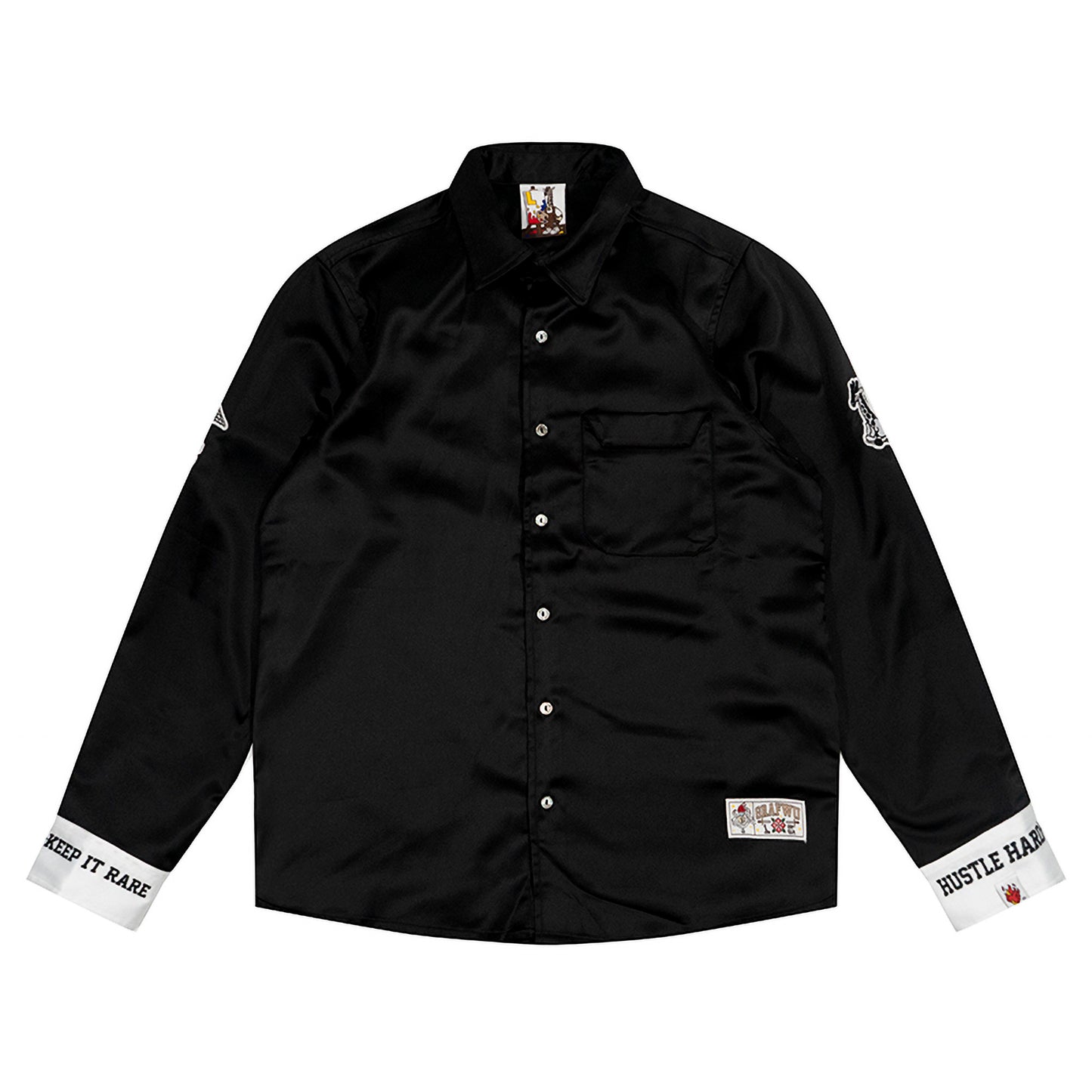 GRAF&WU Boxing Acetate Fabric Streetwear Long-Sleeved Shirt