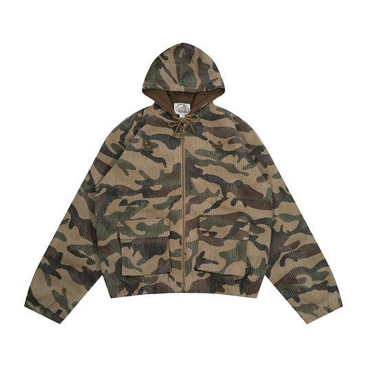 GRAF&WU Vintage Camouflage Leopard Pattern Thick Jacket