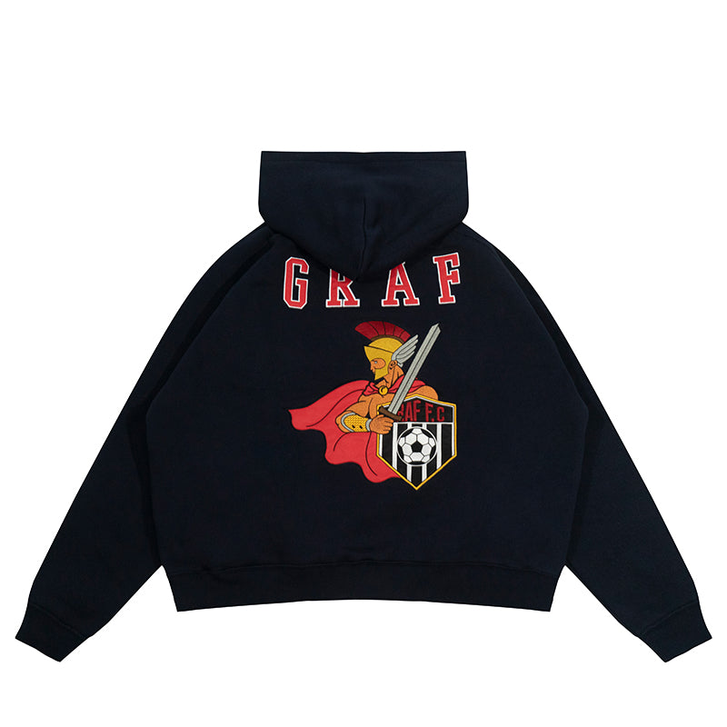 GRAF&WU Blokecore Football Club Floral Angel Fleece Zip-up Hoodie