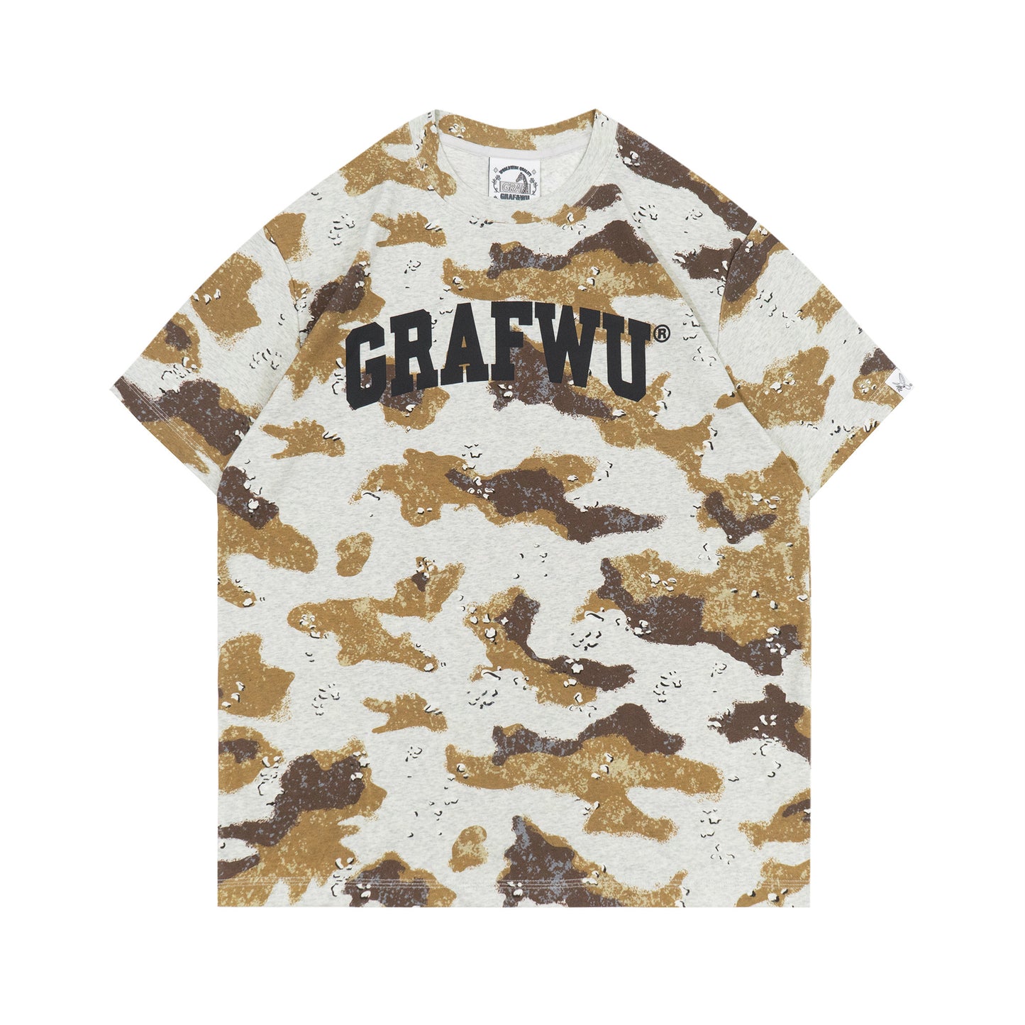 GRAF&WU Mini Floral Leopard Camouflage Print Cotton T-shirt