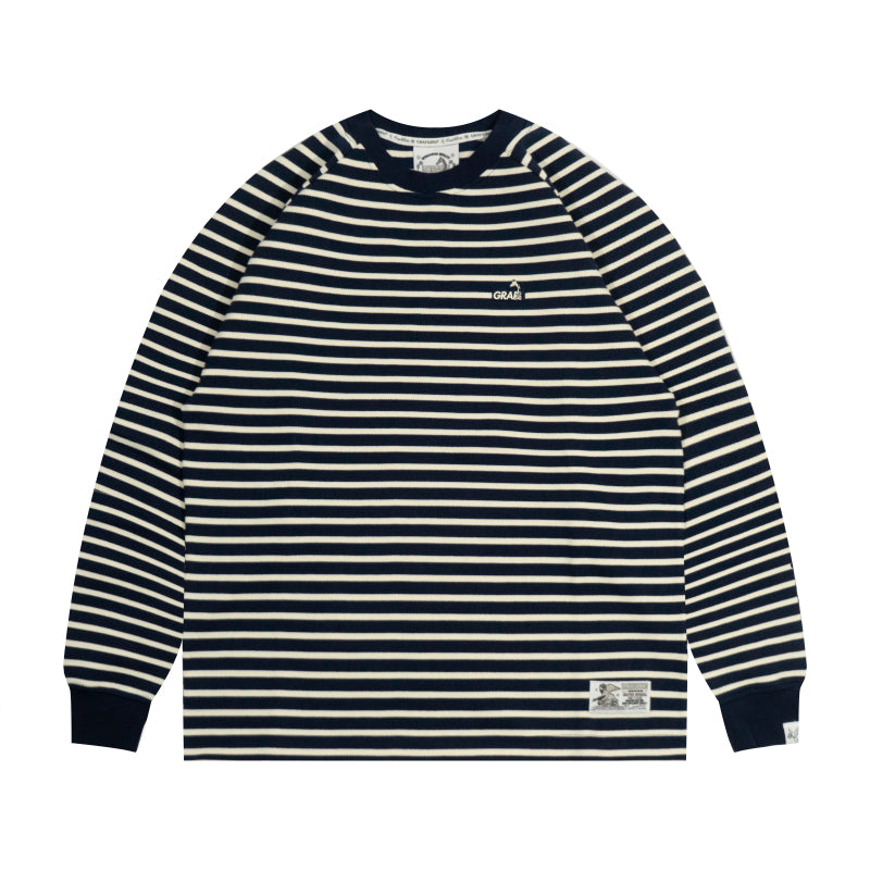 GRAF& WU Metal Giraffe Logo Streetwear Striped Long-Sleeve Shirt