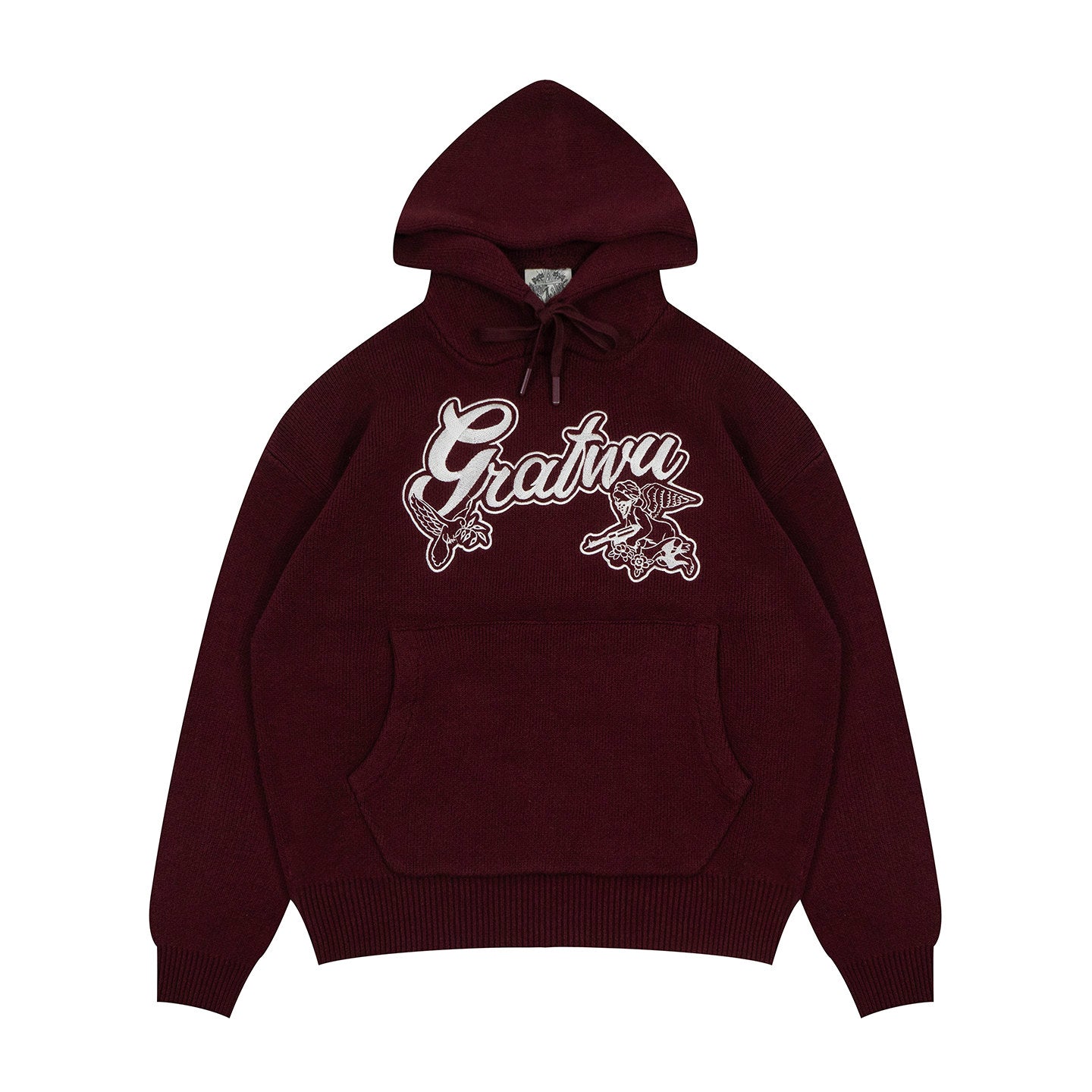 GRAF&WU Trust In Graf Embroidered AK47 Angel Knitted Hoodie Sweater