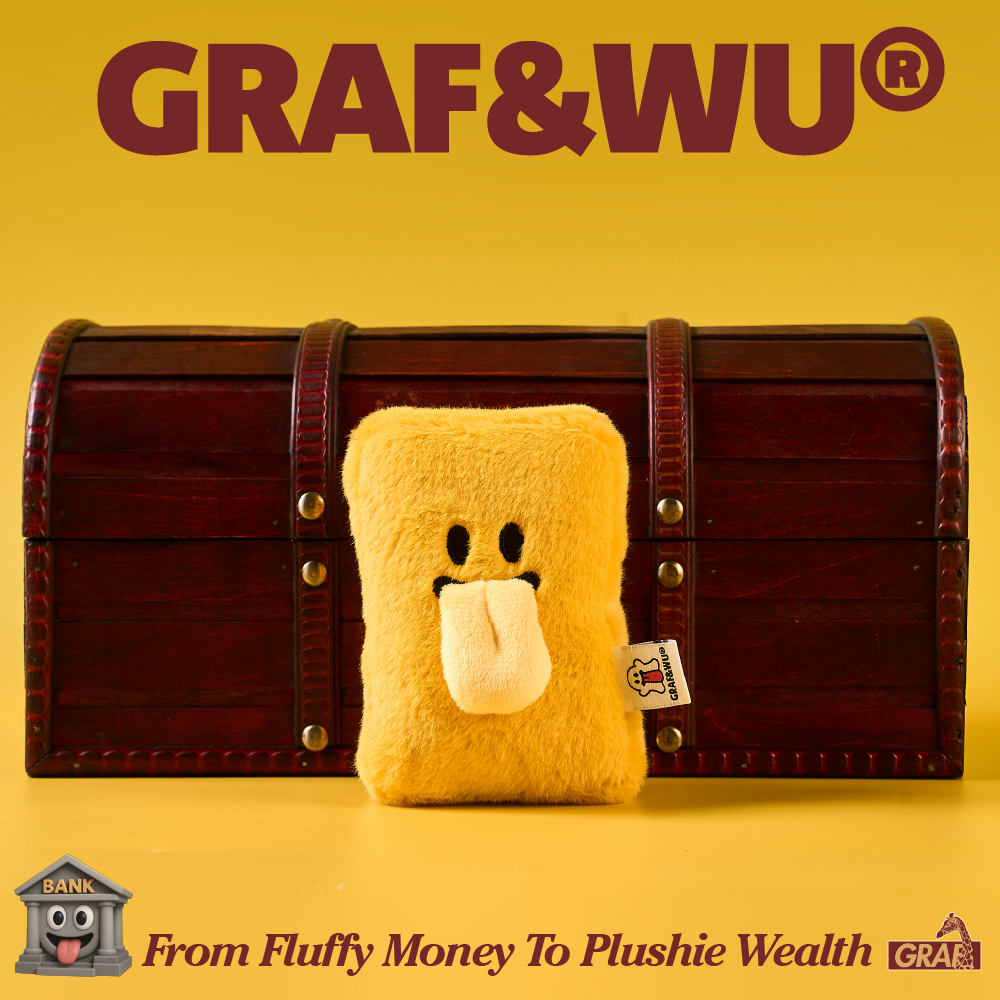 GRAF&WU Plushie Wealth Cute Lucky Gold Ingot Plush Trendy Bag Charm