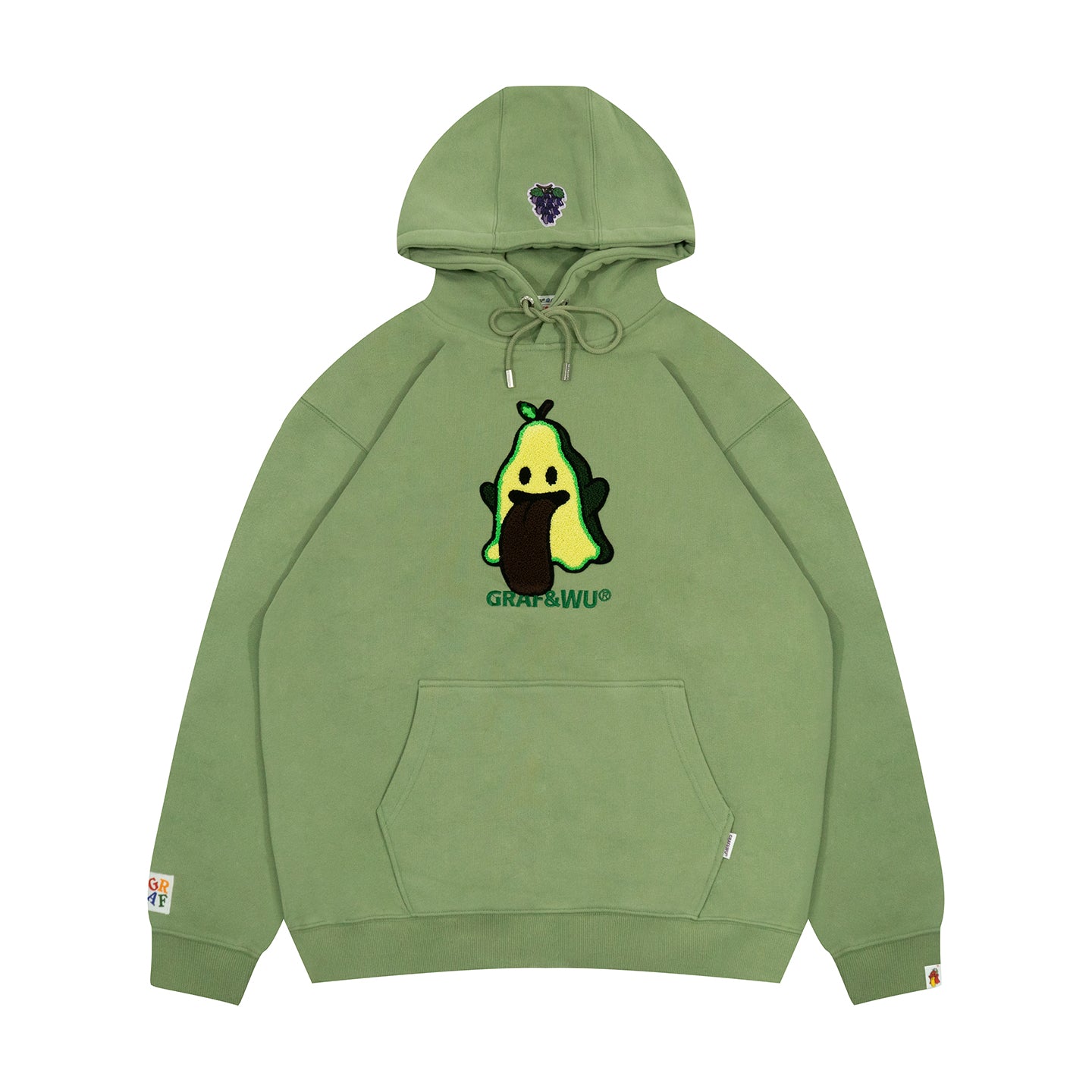 GRAF&WU Fruit Cute Ghost Towel Embroidery Fleece Hoodie