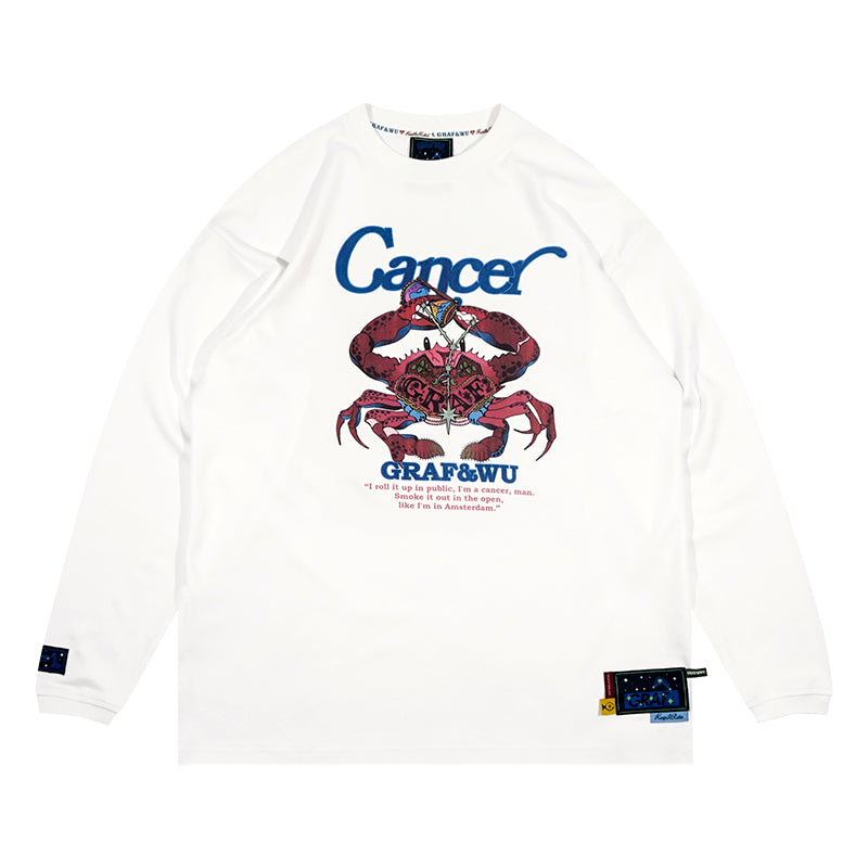 GRAF&WU 12 Signs Rap Lyrics Embroidery Print Long-sleeved Shirt