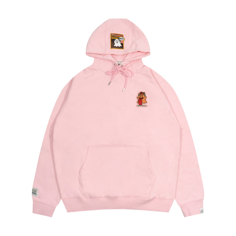 GRAF&WU World Famous Paintings Mona Lisa Cute Ghost Character Hoodie