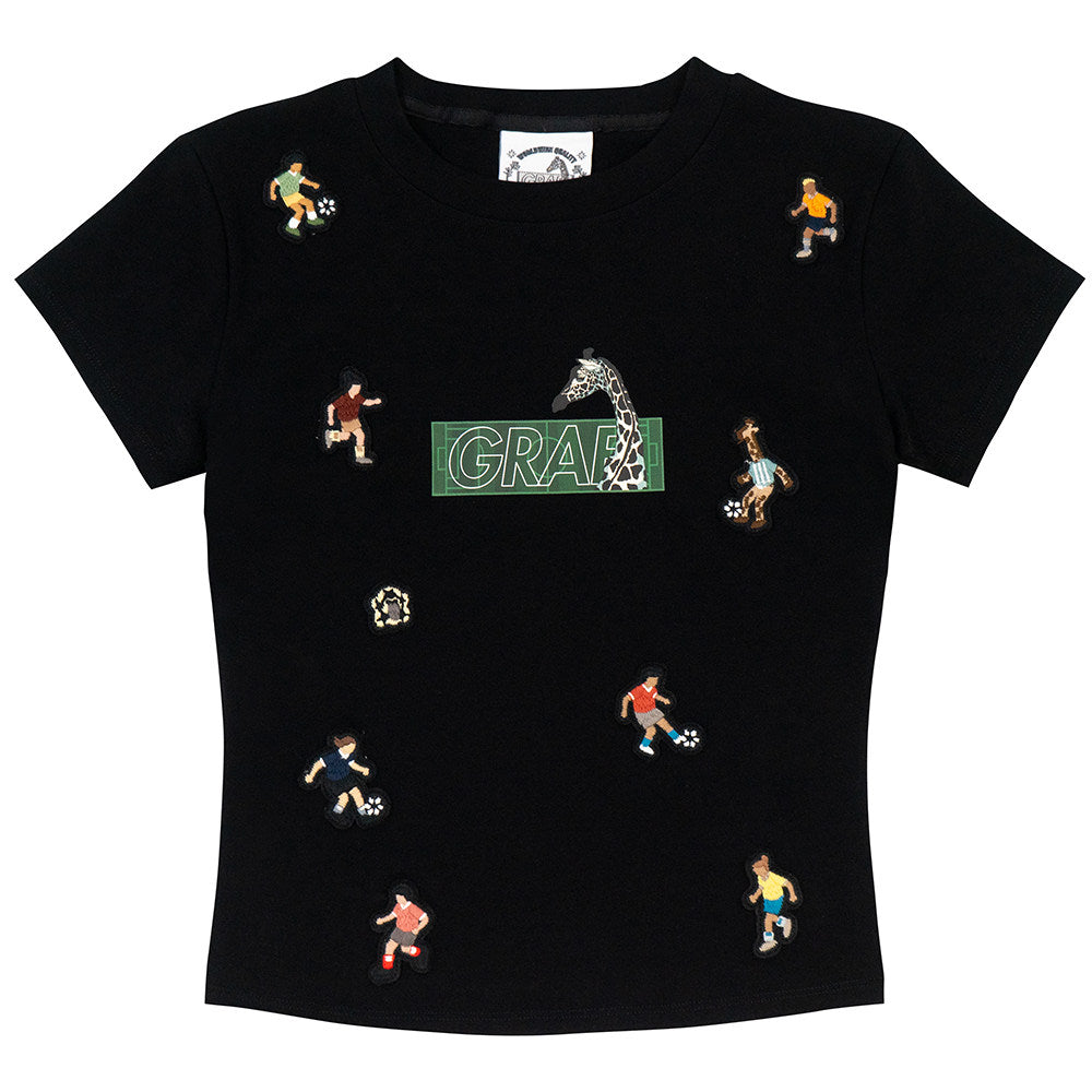 GRAF&WU Y2K Sports Giraffe Mini Embroidered Hot Girls T-Shirt