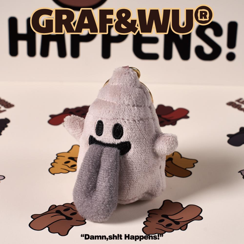 GRAF&WU Fun Poop Cute Ghost Trendy Doll Keychain Pendant