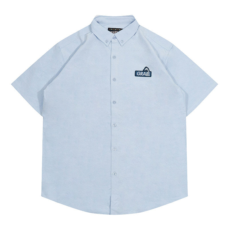 GRAF&WU Dopamine Suede Oxford Cloth Giraffe Logo Embroidered T-shirt