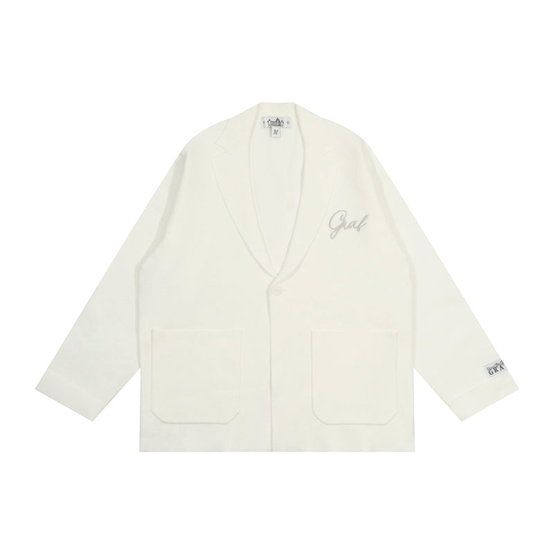 GRAF&WU Jacket Streetwear Brand Embroidered Knitted Suit Coat