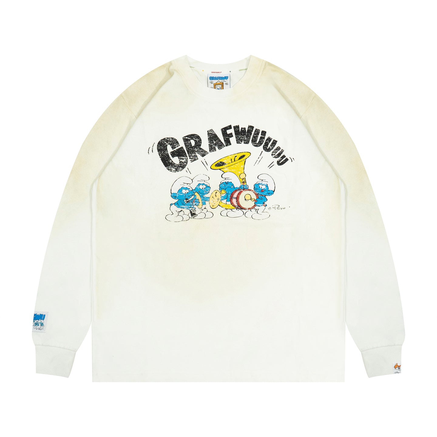 GRAF&WU Classic Character Scenes Distressed Vintage Long-Sleeved Shirt