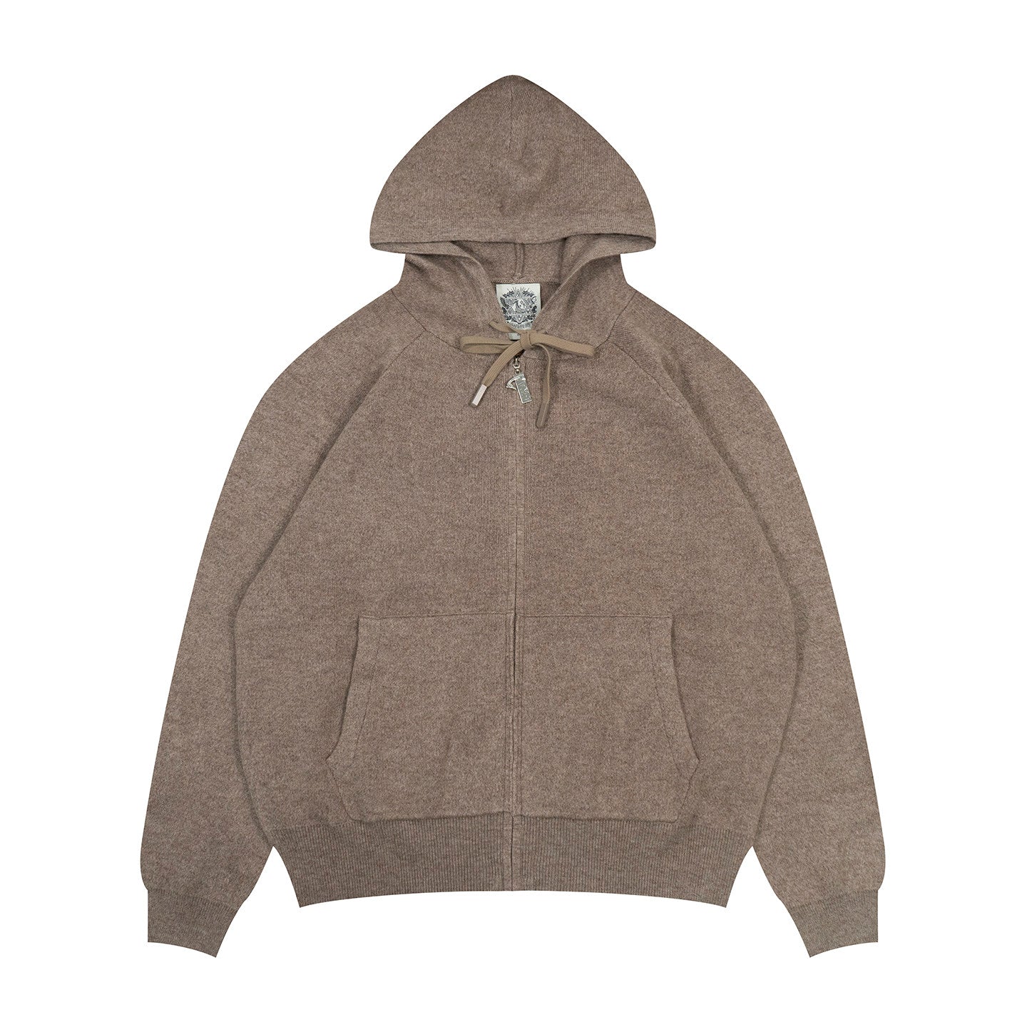 GRAF&WU Old Money Aesthetic Style Wool Knitted Sweater Zip-up Hoodie