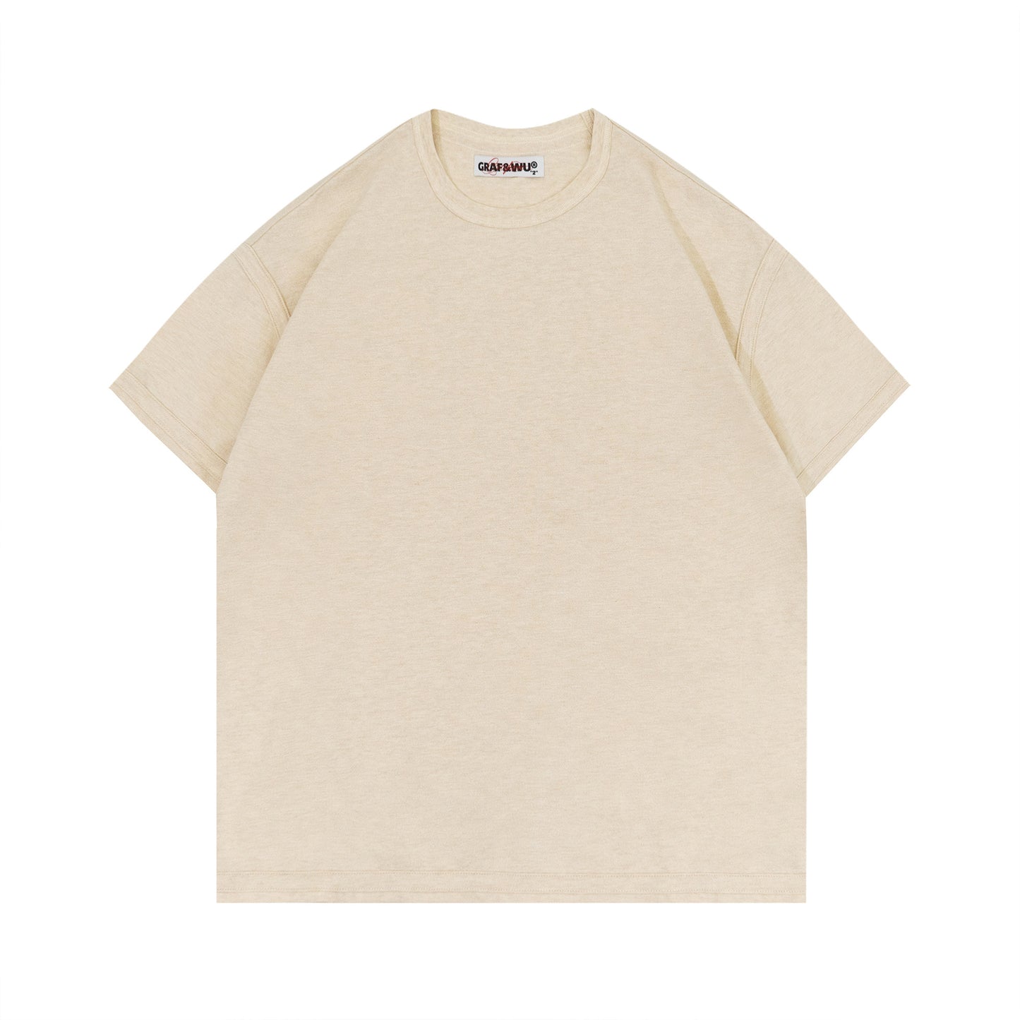 Reversible Sanded Cotton Linen Short Sleeve Basic Top, Boxy Fit | GRAF Original