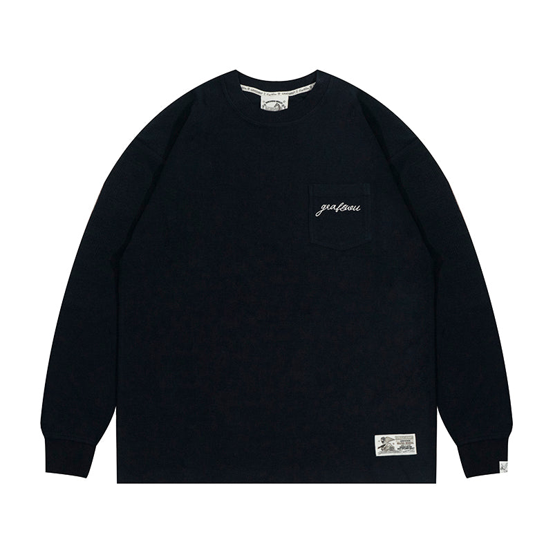 GRAF&WU Clean Fit Basic Cotton Long-sleeved T-shirt