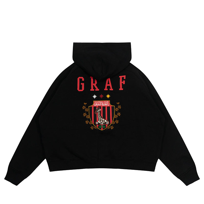 GRAF&WU Blokecore Football Club Floral Angel Fleece Zip-up Hoodie