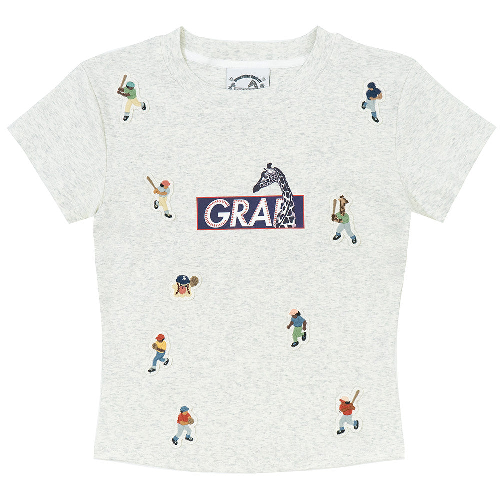 GRAF&WU Y2K Sports Giraffe Mini Embroidered Hot Girls T-Shirt