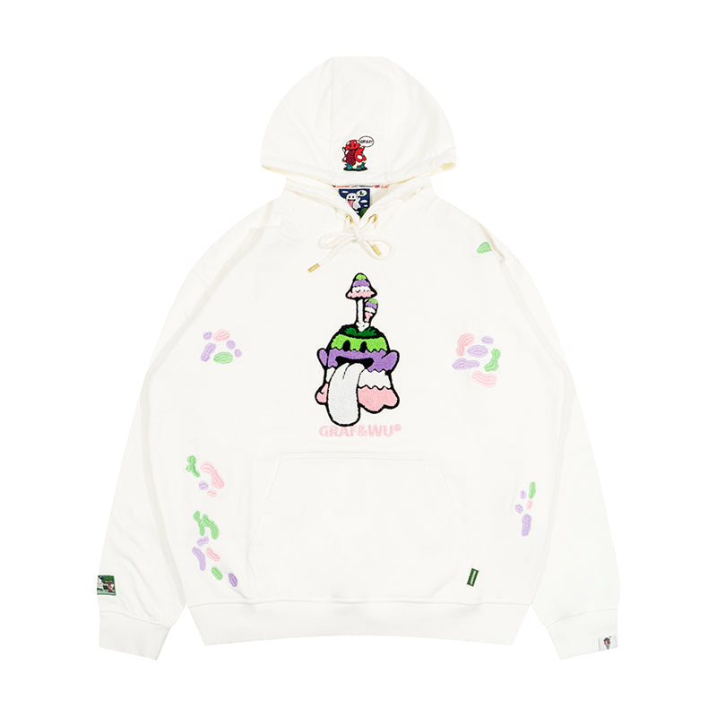 GRAF&WU Magic Mushroom Embroidery BooGhost2.0 Thin Hoodie