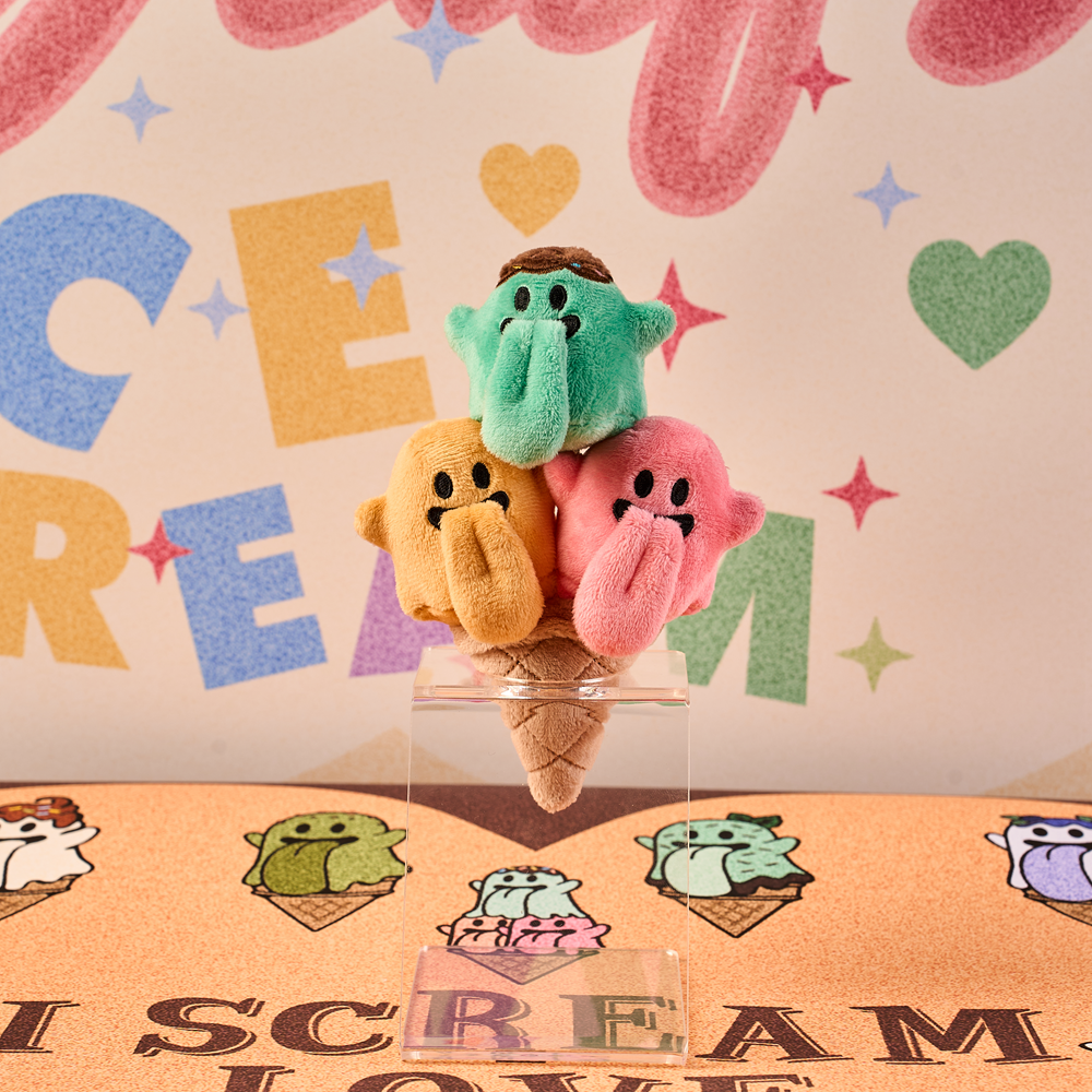 GRAF&WU BooGhost Ice Cream Cone Plush Bag Charm - Kawaii Ghost Pendant