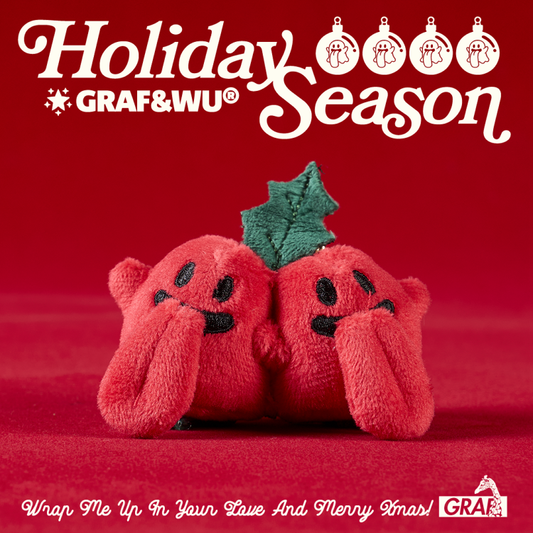 GRAF&WU Christmas Cute Ghost Plush Doll Keychain