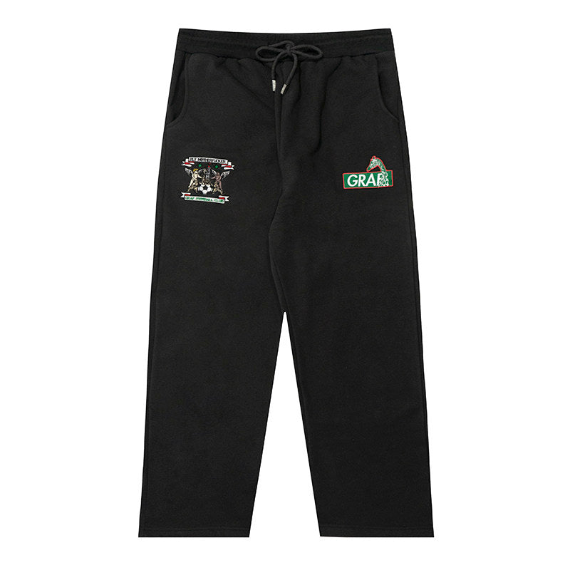 GRAF&WU Football Club Blokecore Floral Angel Devil Fleece Casual Pants