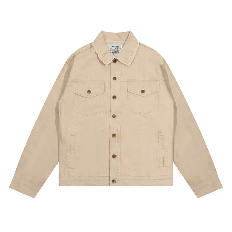 GRAF&WU Western Cowboy CleanFit Frayed Collar Jacket