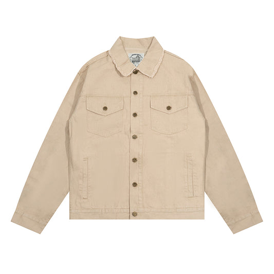 GRAF&WU Western Cowboy CleanFit Frayed Collar Jacket
