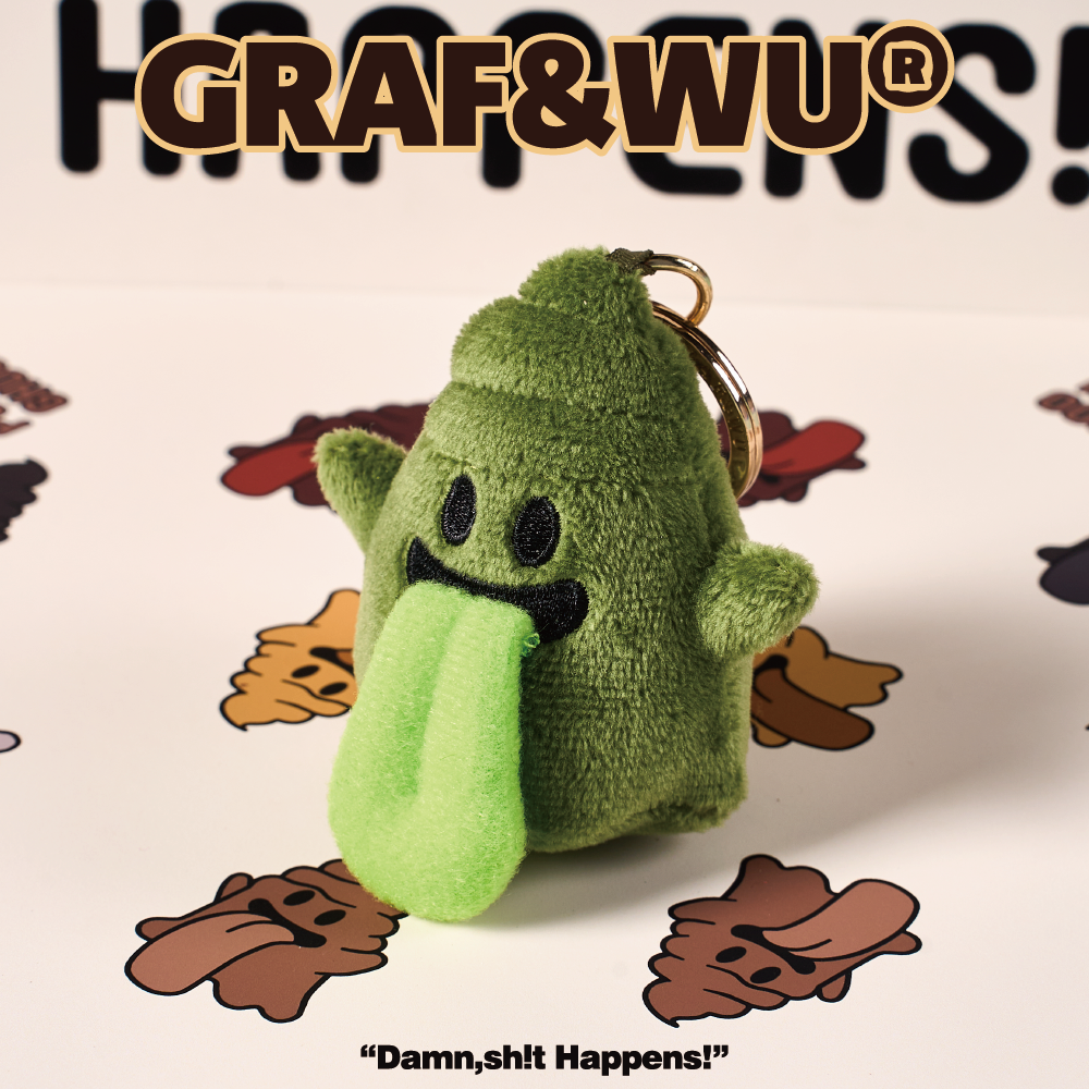 GRAF&WU Fun Poop Cute Ghost Trendy Doll Keychain Pendant