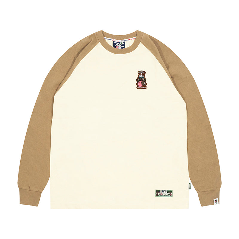 GRAF&WU Mushroom BooGhost 2.0 Embroidered Raglan Long Sleeve Tee