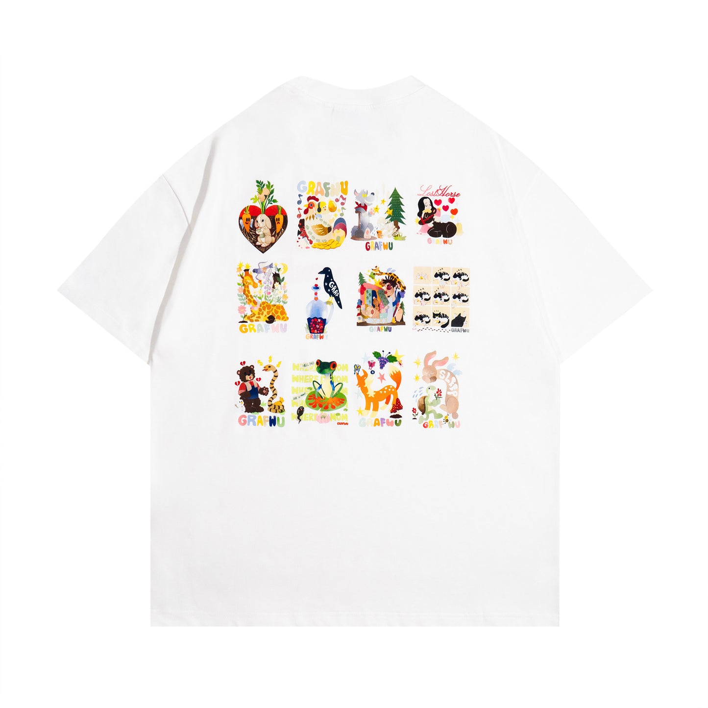 GRAF&WU 12 Giraffe Fables Art T-shirt Digital Inkjet Print Cotton Tee