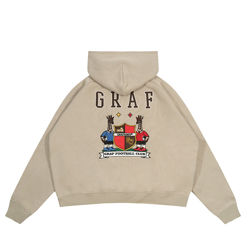 GRAF&WU Blokecore Football Club Floral Angel Fleece Zip-up Hoodie