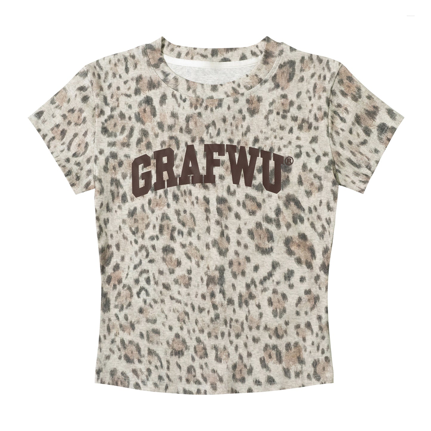 GRAF&WU Mini Floral Leopard Camouflage Print Cotton T-shirt