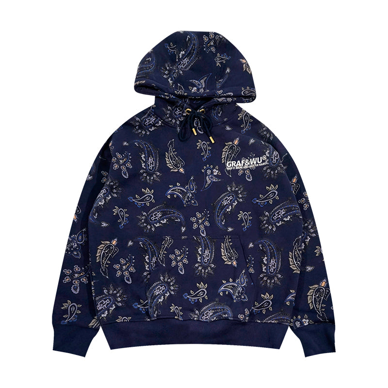 GRAF&WU Paisley 2.0 Illustrated Art Printed Fleece Hoodie