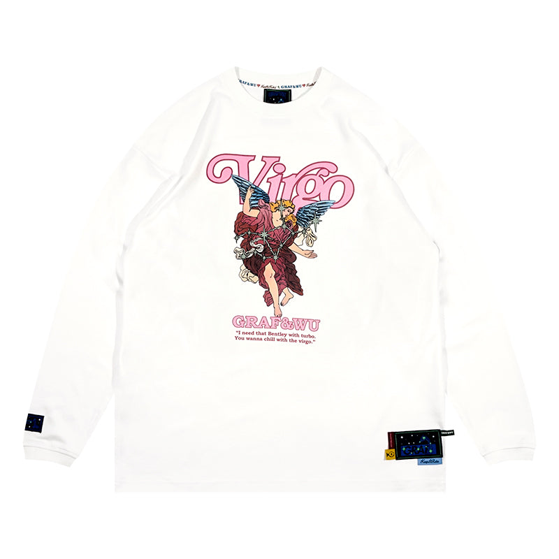 GRAF&WU 12 Signs Rap Lyrics Embroidery Print Long-sleeved Shirt