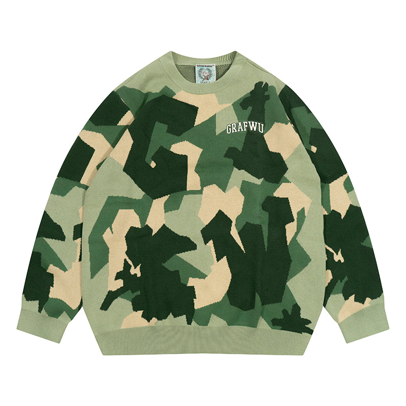 GRAF&WU Duck Hunting Multi-color Camouflage Knitted Sweater