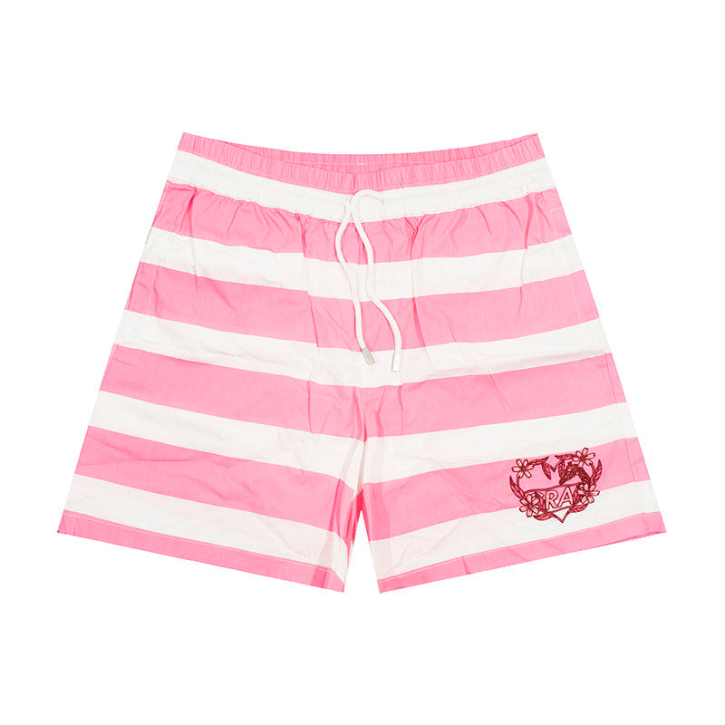 GRAF&WU Embroidered Striped Shorts Casual Summer Streetwear
