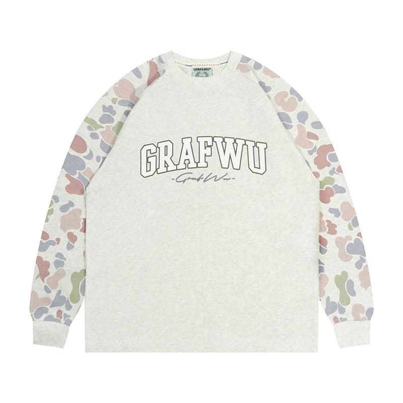 GRAF&WU Hidden Attack Camouflage Loose Raglan Long-Sleeve T-Shirt