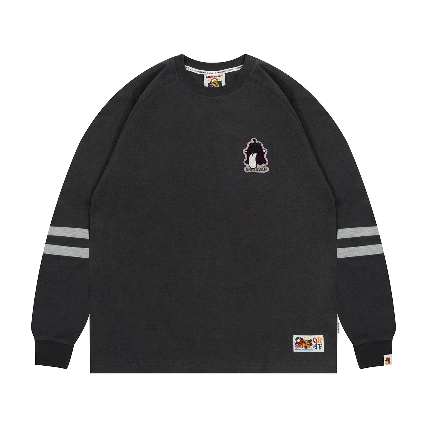 GRAF&WU Fruit Cute Ghost Embroidery long-sleeve Shirt