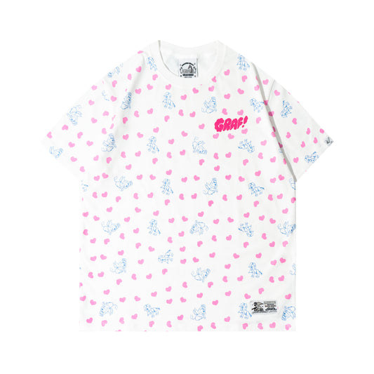 GRAF&WU Cartoon Angel Pony Heart-shaped Cute Aesthetic Cotton T-shirt