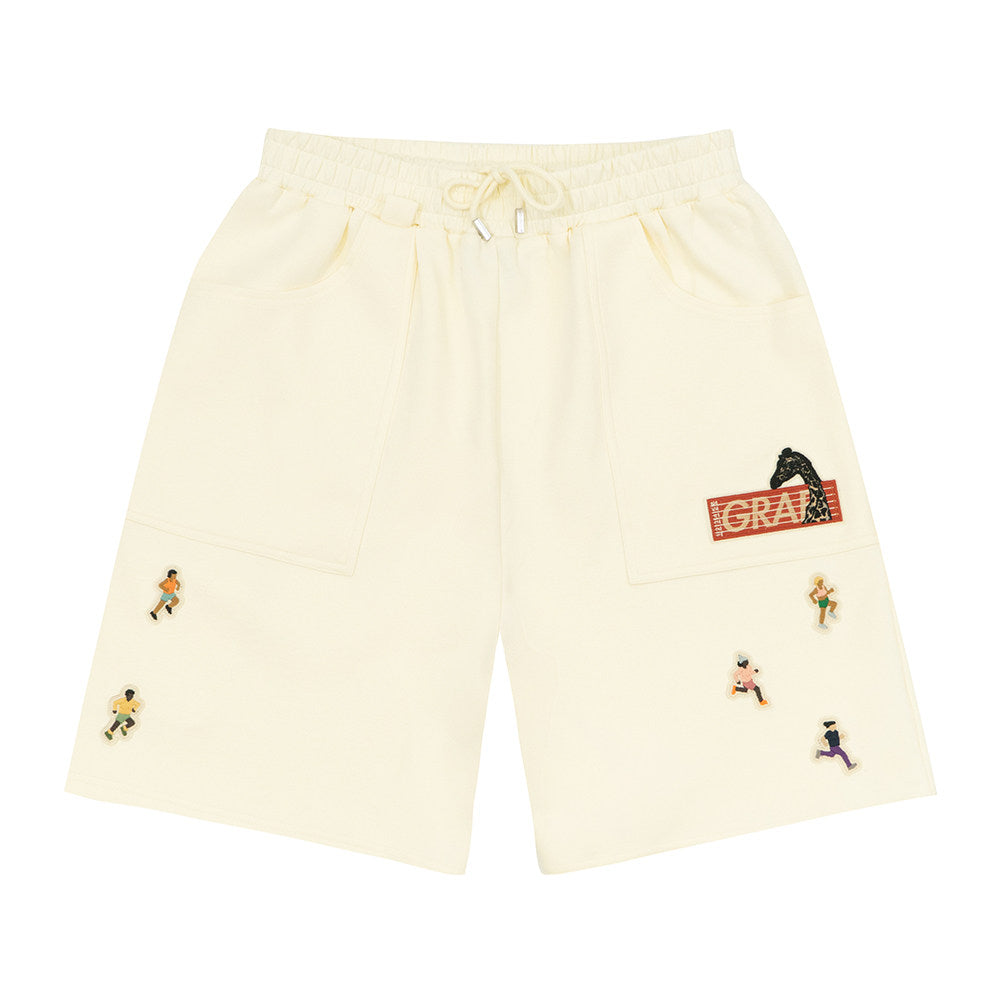 GRAF&WU Mini Athletic Giraffe Embroidered Shorts